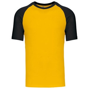 Kariban K330 - BASE BALL - CONTRAST T-SHIRT Żółto/czarny