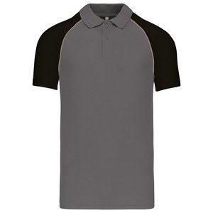 Kariban K226 - POLO BASE BALL - CONTRAST POLO SHIRT Ołowiowy/czarny