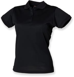 Henbury H476 - Ladies Coolplus® Wicking Piqué Polo Shirt Czarny