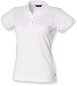 Henbury H476 - Ladies Coolplus® Wicking Piqué Polo Shirt Biały