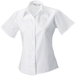 Russell Collection RU957F - Ladies' Short Sleeve Ultimate Non-Iron Shirt Biały