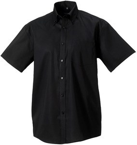 Russell Collection RU957M - Koszula z krótkim rękawem, bez prasowania. Czarny