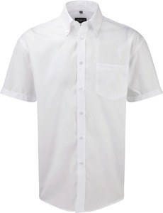 Russell Collection RU957M - Koszula z krótkim rękawem, bez prasowania. Biały