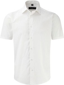 Russell Collection RU947M - Męska koszula fit z krótkim rękawem Biały