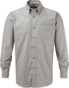 Russell Collection RU932M - Męska koszula Oxfort. Łatwa w pielęgnacji Srebny