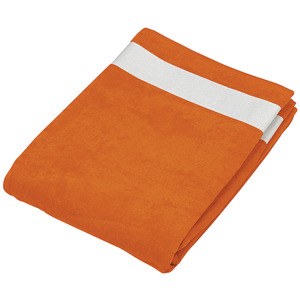 Kariban K118 - VELOUR BEACH TOWEL Pomarańczowy/ Biały