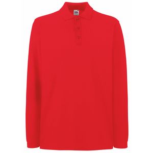 Fruit of the Loom SS258 - Premium koszulka Polo z długim rękawem Czerwony