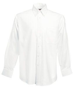 Fruit of the Loom SS114 - Oxford męska koszula z długim rękawem Biały