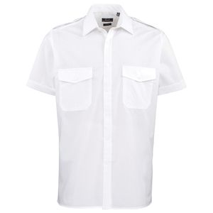 Premier PR212 - Short Sleeve Pilot Shirt Biały