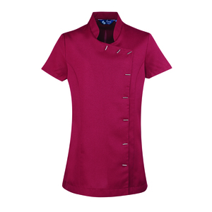 Premier PR682 - Ladies Orchid Short Sleeve Tunic Burgundowy