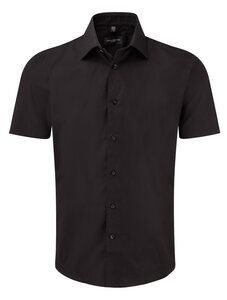 Russell Collection J947M - Short sleeve easycare fitted shirt Czarny