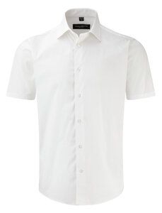 Russell Collection J947M - Short sleeve easycare fitted shirt Biały