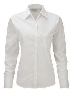 Russell Collection R-936F-0 - Bluza z bawełny (popelina) LS Biały
