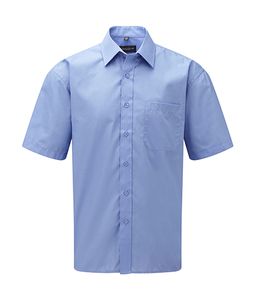 Russell Collection R-935M-0 - Koszula z popeliny z krótkim rękawem Korporacyjny niebieski
