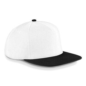 Beechfield B660 - Original Flat Peak Snapback Biało/czarny