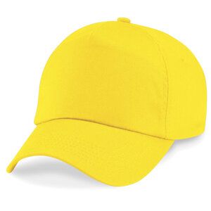 Beechfield BC010 - Oryginalna czapka pięciopanelowa Żółty