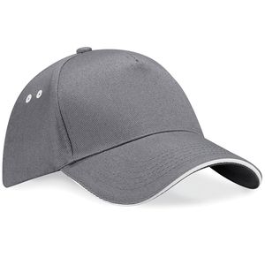 Beechfield BC15C - Pięciopanelowa kontrastowa czapka Graphite/ Oyster Grey