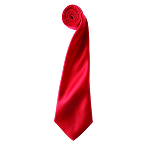 Premier PR750 - 'Colours' Satin Tie Czerwony