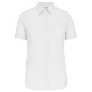 Kariban K544 - LADIES' SHORT SLEEVE EASY CARE COTTON POPLIN SHIRT Biały