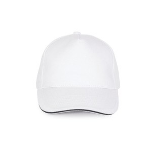 K-up KP124 - SANDWICH PEAK CAP - 5 PANELS Biało/granatowy