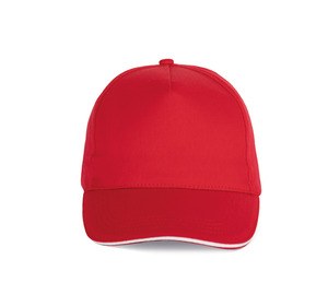 K-up KP130 - SANDWICH PEAK CAP - 5 PANELS Czerwono/biały