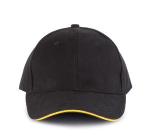 K-up KP011 - ORLANDO - MEN'S 6 PANEL CAP Czarno/ żółty