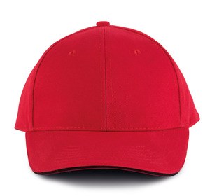 K-up KP011 - ORLANDO - MEN'S 6 PANEL CAP Czerwono/czarny