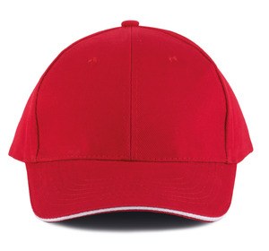 K-up KP011 - ORLANDO - MEN'S 6 PANEL CAP Czerwono/biały