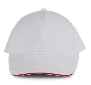 K-up KP011 - ORLANDO - MEN'S 6 PANEL CAP Biało/czerwony