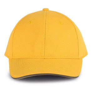 K-up KP011 - ORLANDO - MEN'S 6 PANEL CAP Żółty/ ciemnoszary