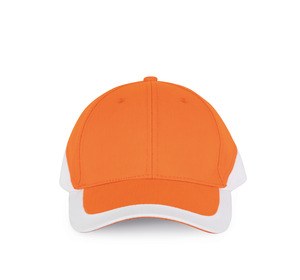 K-up KP045 - RACING - BI-COLOUR 6 PANEL CAP Pomarańczowo/biały