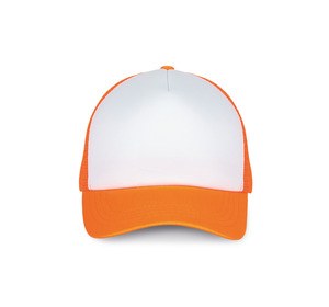 K-up KP111 - TRUCKER MESH CAP - 5 PANELS Biały/Fluorescencyjny Pomarańcz