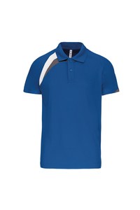 ProAct PA458 - KID'S SHORT SLEEVE POLO SHIRT Sportowy ciemnoniebieski/ biały/ szary