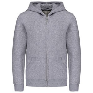 Kariban K455 - KIDS' FULL ZIP HOODED SWEATSHIRT Szarość Oxfordu