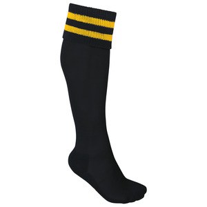 ProAct PA015 - STRIPED SPORTS SOCKS Czarny/Sportowa żółć