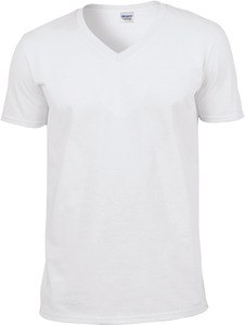 Gildan GI64V00 - Softstyle. Męska koszulka w serek Biały