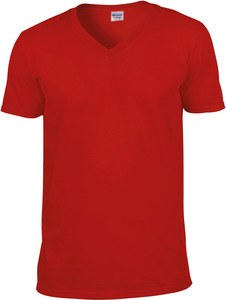 Gildan GI64V00 - Softstyle. Męska koszulka w serek Czerwony