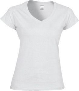 Gildan GI64V00L - Softstyle. Damska koszulka w serek Biały