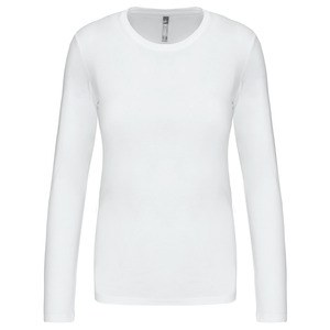 Kariban K383 - LADIES' LONG SLEEVE CREW NECK T-SHIRT Biały