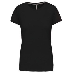 Kariban K380 - LADIES' SHORT SLEEVE CREW NECK T-SHIRT Czerń/czerń