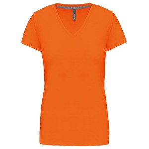 Kariban K381 - LADIES' SHORT SLEEVE V-NECK T-SHIRT Pomarańczowy