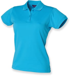 Henbury H476 - Ladies Coolplus® Wicking Piqué Polo Shirt Turkusowy