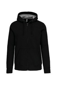 Kariban K444 - ZIP HOODED SWEATSHIRT Czerń/czerń