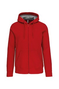 Kariban K444 - ZIP HOODED SWEATSHIRT Czerwony