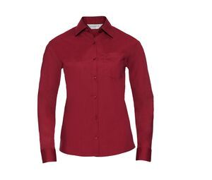 Russell Collection RU934F - Polibawełniana koszula z kieszenią Klasyczna czerwień