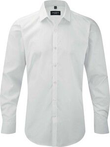 Russell Collection RU960M - MENS' LONG SLEEVE ULTIMATE STRETCH SHIRT Biały