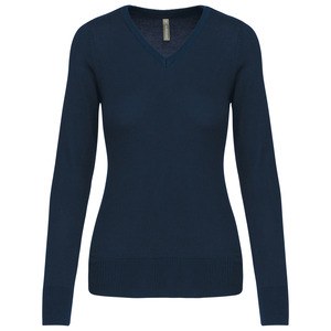 Kariban K966 - LADIES' V-NECK JUMPER Granat/granat