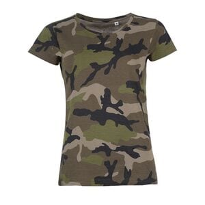 SOL'S 01187 - Camo Women Damski T Shirt Z Okrągłym ściągaczem Kamuflaż