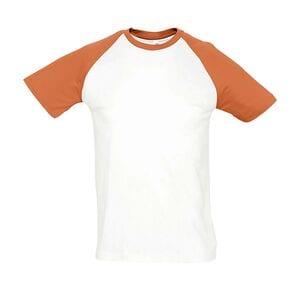 SOL'S 11190 - Funky Męski T Shirt Dwukolorowy Z<Br />Rękawami Typu Raglan Biały/Pomarańczowy
