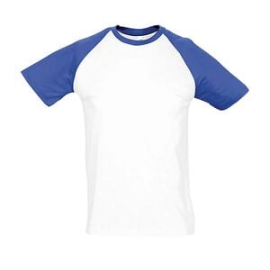 SOL'S 11190 - Funky Męski T Shirt Dwukolorowy Z<Br />Rękawami Typu Raglan Biały/ Ciemnoniebieski
